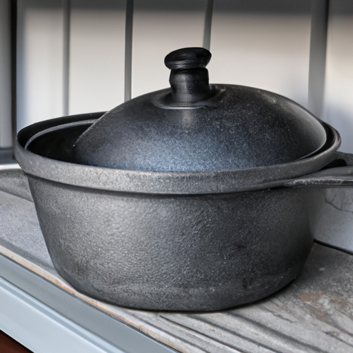 A cast iron Dutch oven